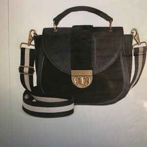 Emma Fox Black and Gold Handbag